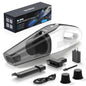 Handheld Vacuum Cordless, Ultra-Strong Suction Car Vacuum Portable Cordless, Rechargeable Hand Held Car Vacuum Cleaner High Power with Brushless Motor&Washable Filter for Car, Home, Pets, White&Black